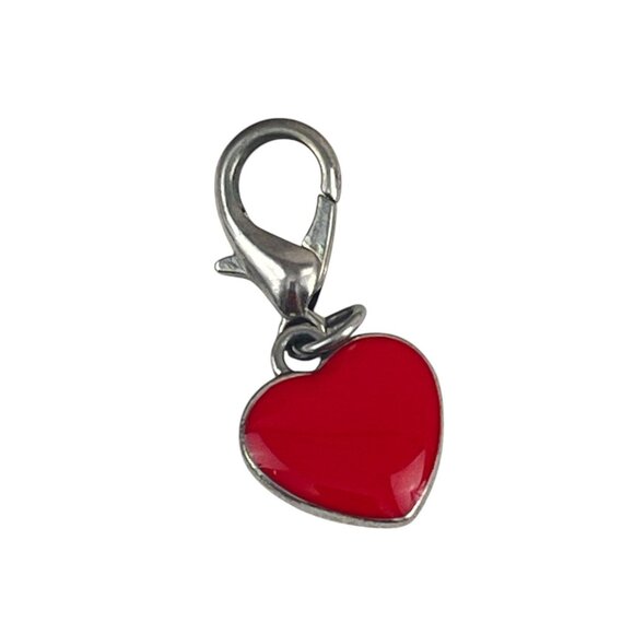 Heart-Shaped Red Enamel Charm Lobster Clasp For Bracelets Necklaces & Keychains - Picture 5 of 5